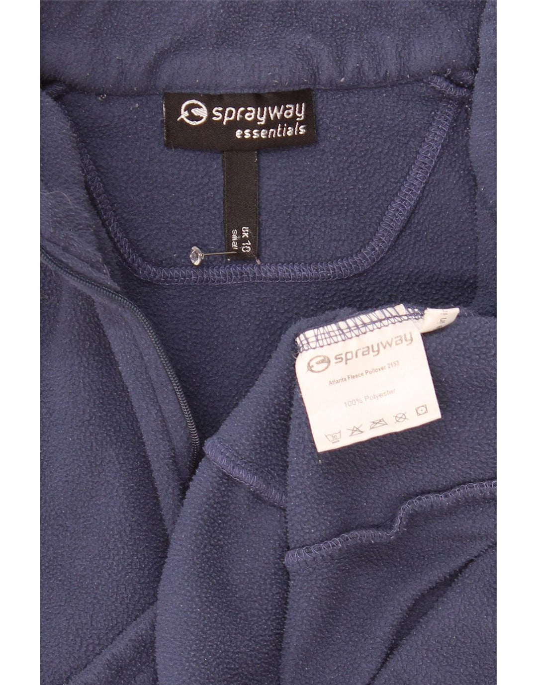 Sprayway Mujer Zip Neck Fleece Jumper UK 10 Small Azul Marino Poliéster