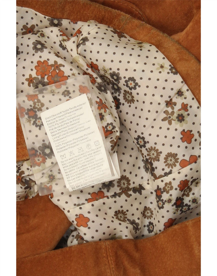 Vero Moda Chaqueta de ante para mujer UK 10 Small Cuero marrón