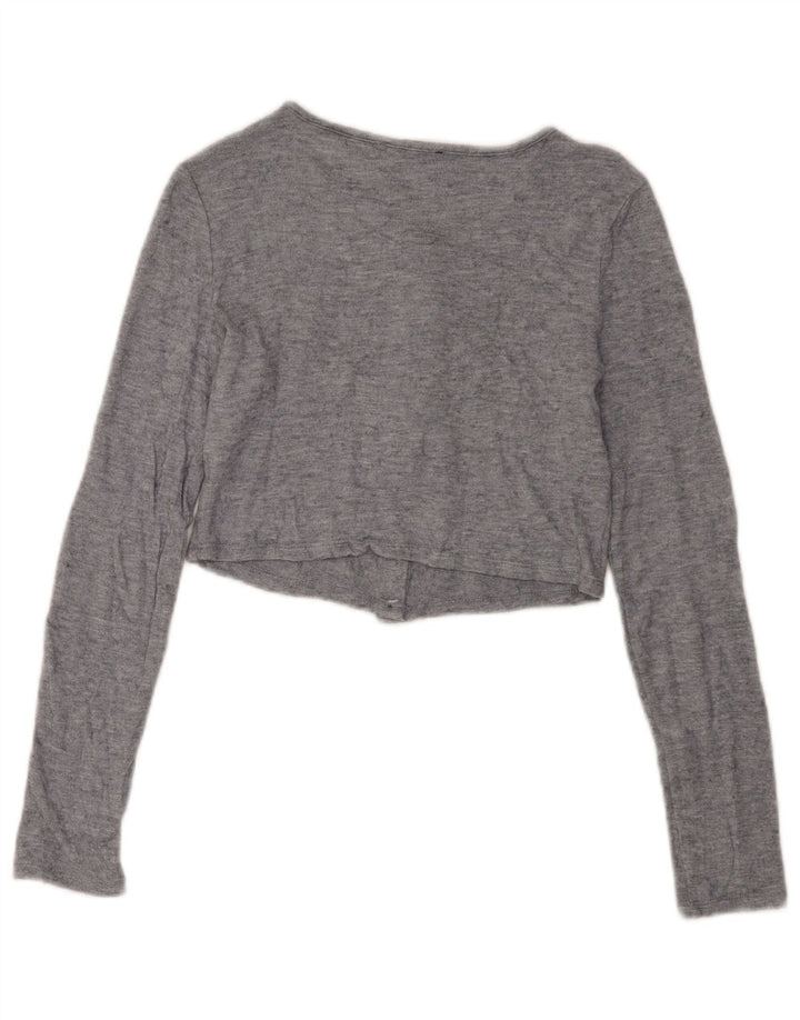 Zara Mujer Crop Cardigan Top UK 10 Small Gris