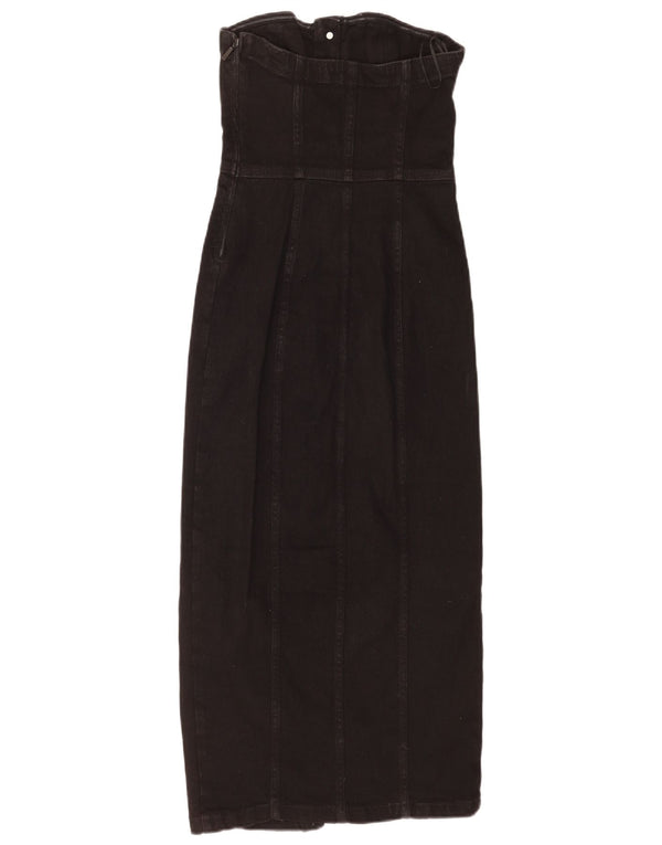 Zara Vestido vaquero sin tirantes para mujer UK 4 XS Algodón negro