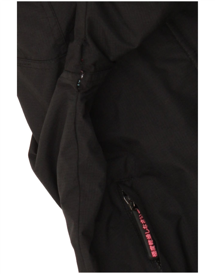 Superdry Chaqueta Cortavientos Con Capucha Para Mujer UK 46 Large Nylon Negro