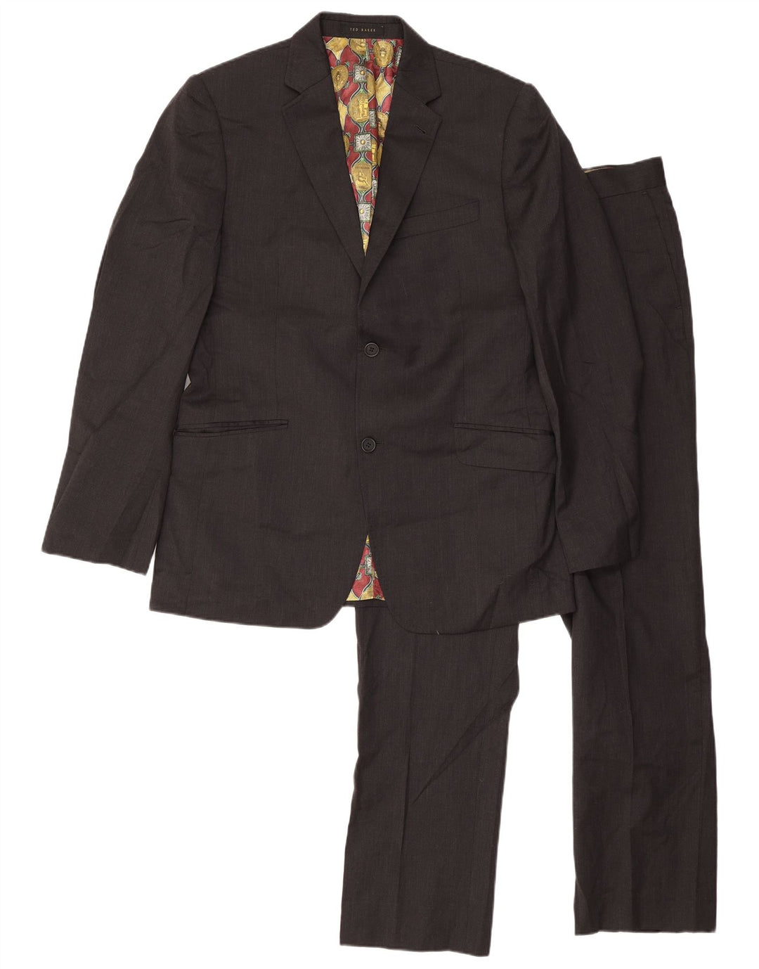 Ted Baker Traje de 2 piezas con 2 botones para hombre UK 40 Large W34 L31 Lana gris