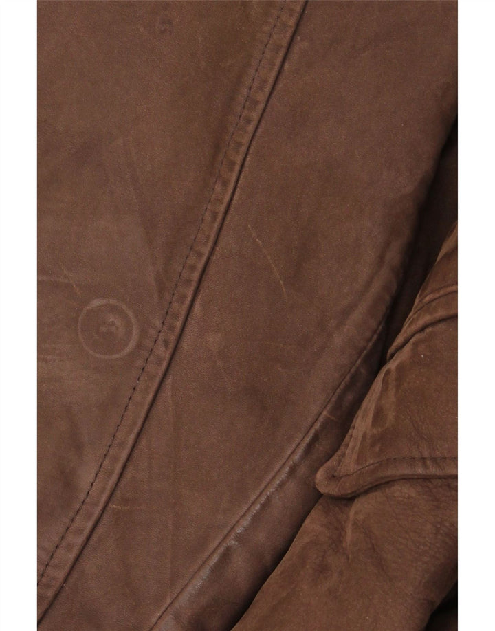 Chaqueta de cuero vintage para hombre Reino Unido 42 XL cuero marrón