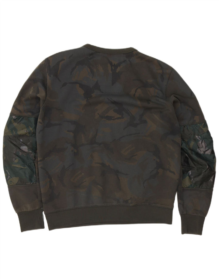 G-Star Hombre Sudadera Jumper Large Caqui Camuflaje Poliéster