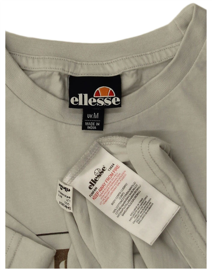 ELLESSE Camiseta gráfica para hombre Top de algodón gris medio