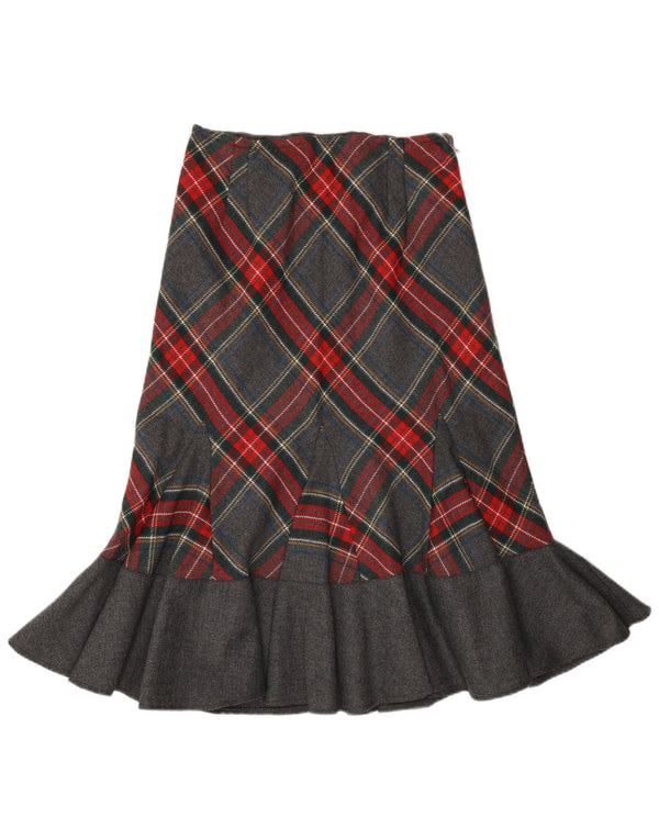 Luisa Spagnoli Falda trompeta para mujer IT 44 Medium W28 Gris a cuadros