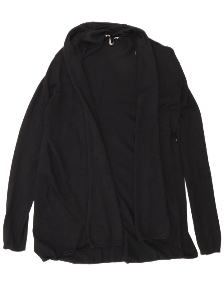 Zara Mujer Cárdigan Abierto Suéter UK 12 Medium Negro