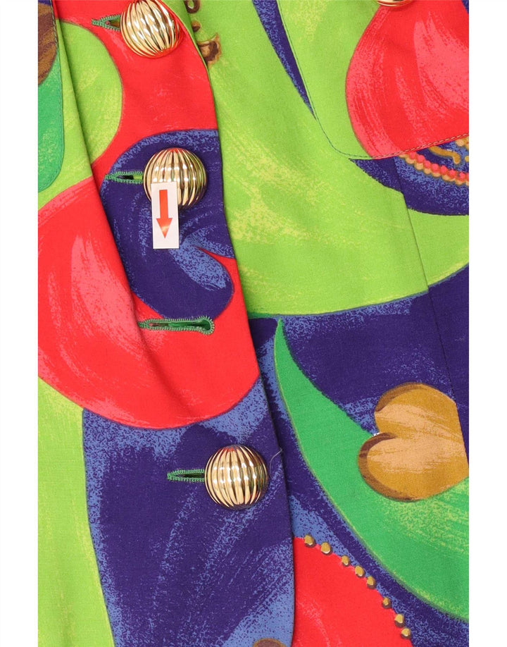 Vintage mujer Blazer chaqueta IT 42 medio patchwork multicolor
