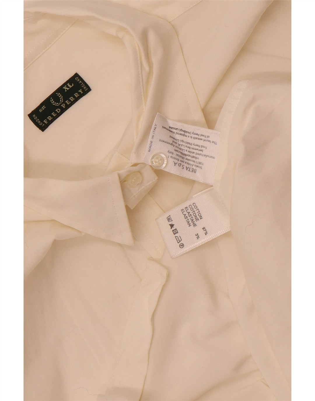 Camisa Fred Perry Mujer UK 40 XL Algodón Blanco
