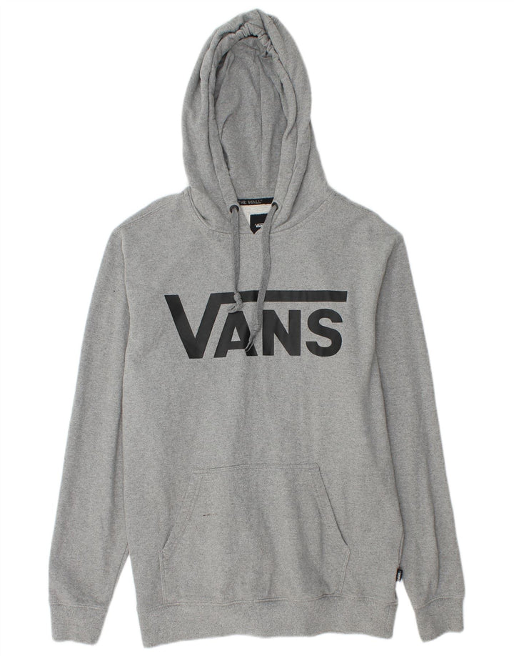 Vans Hombre Sudadera con capucha gráfica Jersey pequeño de algodón moteado gris