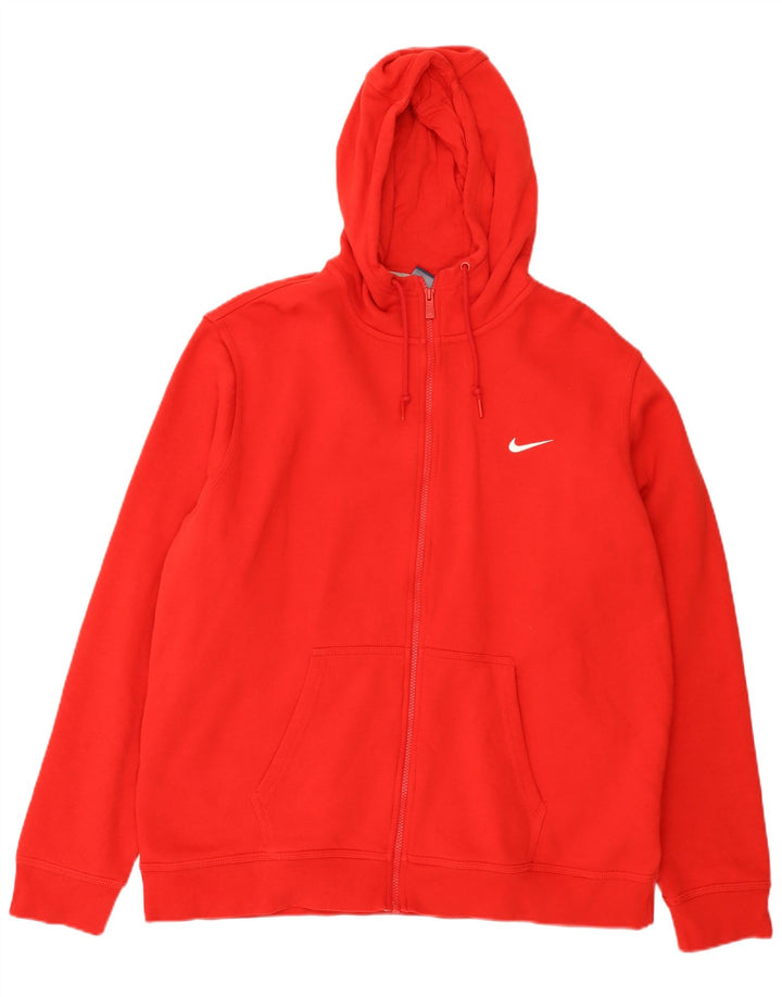 Nike - Sudadera con capucha y cremallera para hombre, talla 2XL, algodón rojo