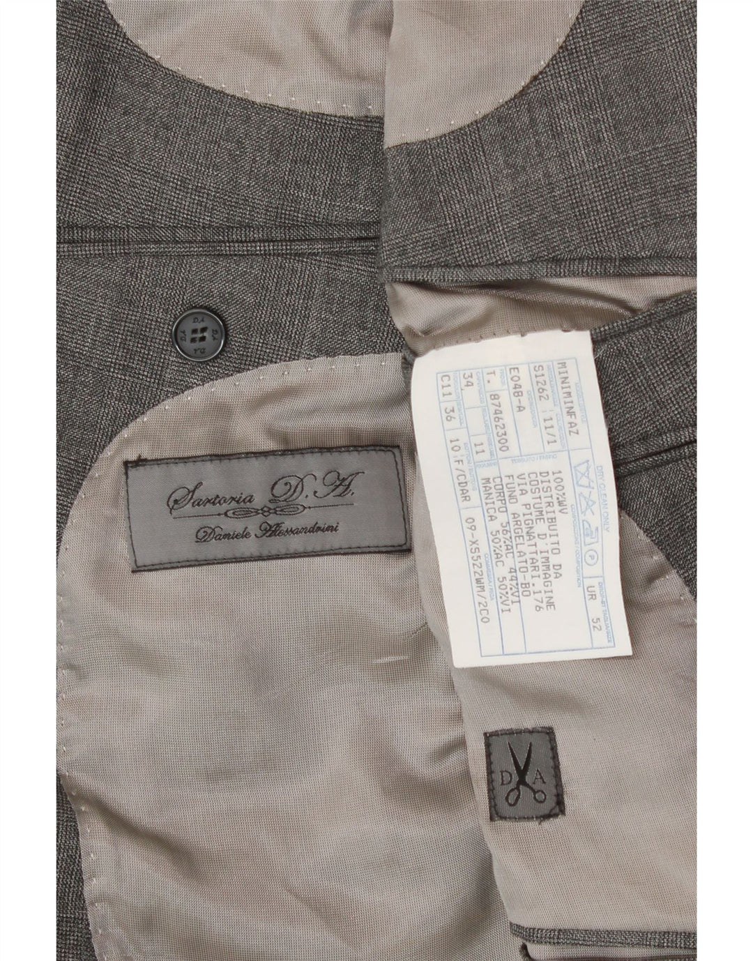 DANIELE ALESSANDRINI Mens 2 Button Blazer Jacket IT 52 XL Grey Check Vintage Daniele Alessandrini and Second-Hand Daniele Alessandrini from Messina Hembry 