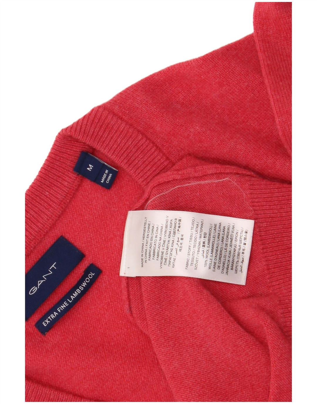 Gant Jersey Con Cuello En V De Lana De Cordero Rosa Medio |