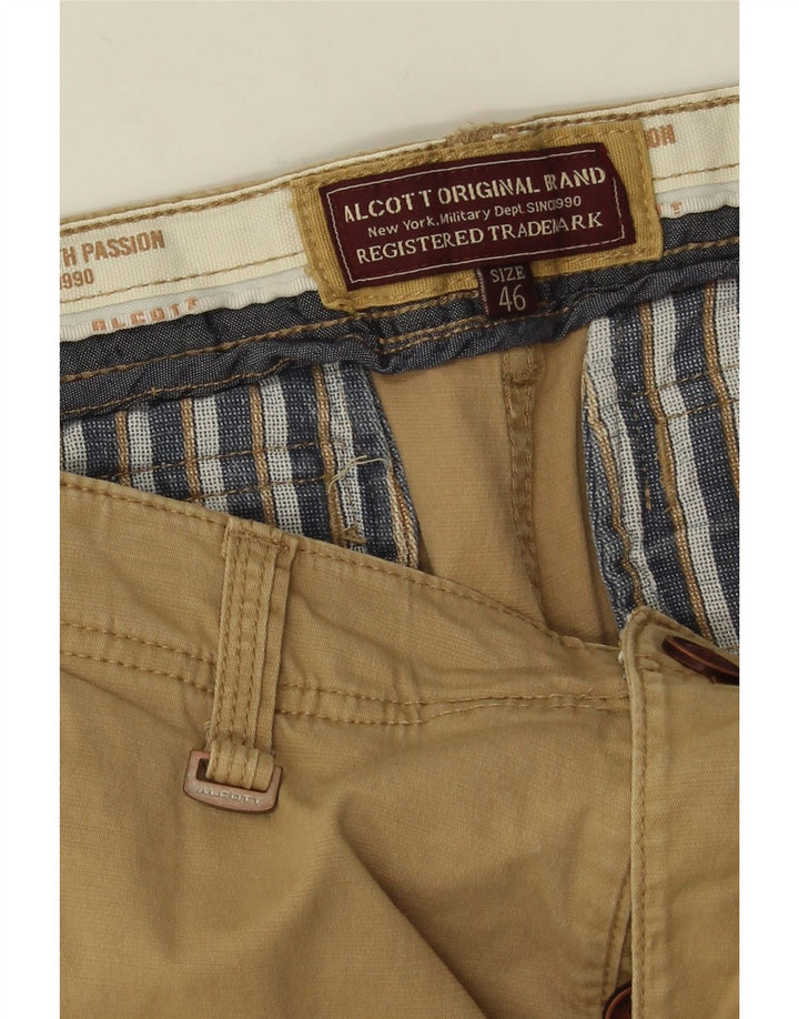 Pantalones cortos tipo cargo para hombre Alcott IT 46 Small W34 Algodón beige