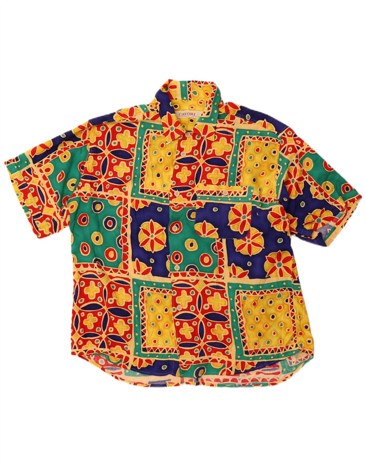 Camisa Cavori Hombre Manga Corta Talla 43/44 XL Patchwork Multicolor