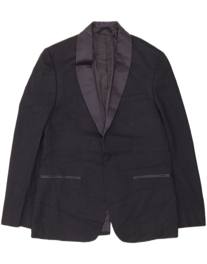 Marks & Spencer Chaqueta tipo blazer con 1 botón para hombre UK 40 Grande Poliéster azul marino