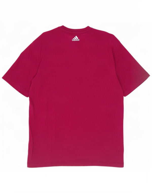 Adidas - Camiseta gráfica para hombre, parte superior de algodón burdeos medio