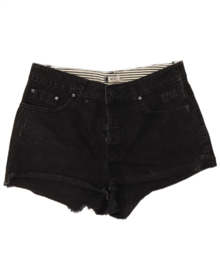Pantalones Cortos De Mezclilla Roxy Mujer W29 Algodón Negro Mediano
