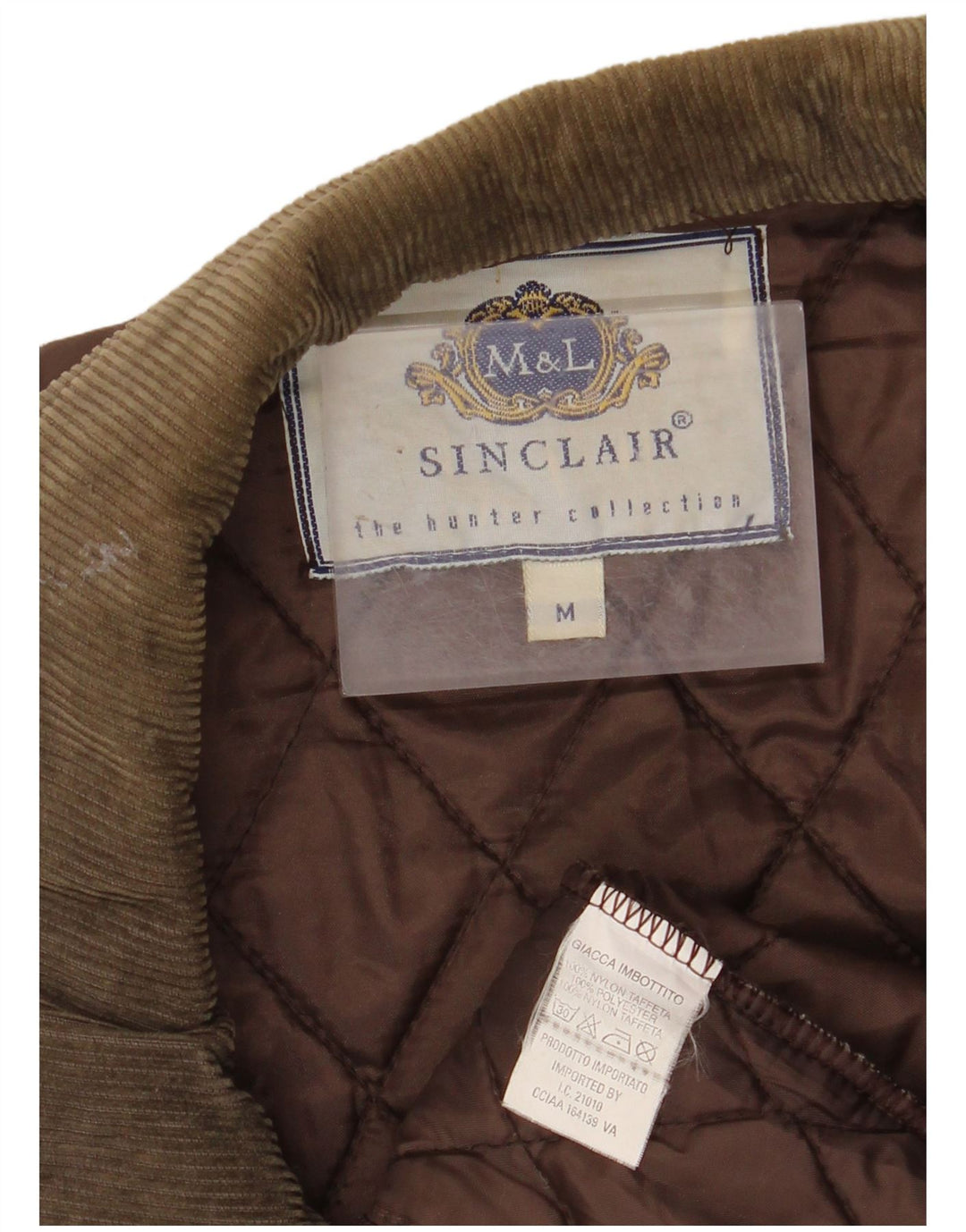 SINCLAIR Chaqueta acolchada para hombre UK 38 Nylon marrón medio