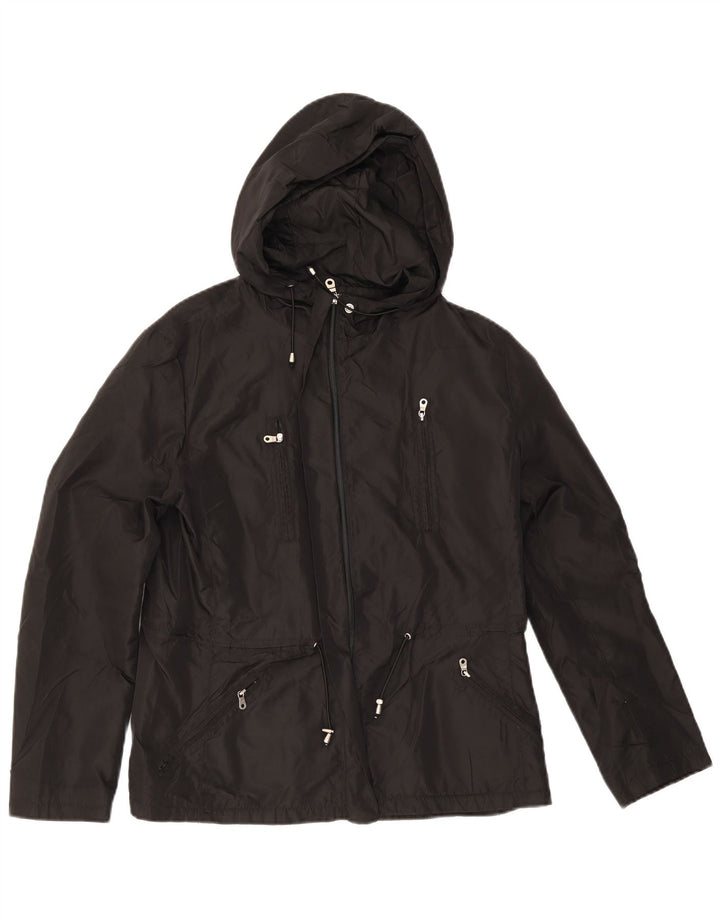 Zara Mujer Chaqueta Utilitaria Con Capucha Reino Unido 44 Grande Negro