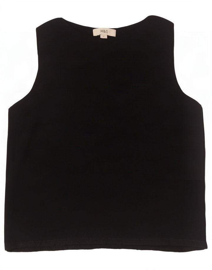 Marks & Spencer - Camiseta sin mangas para mujer, talla 40, talla mediana, viscosa negra