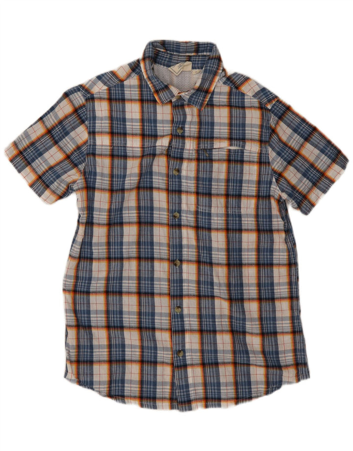 Camisa de manga corta para hombre Mountain Warehouse Poliéster a cuadros azules pequeños