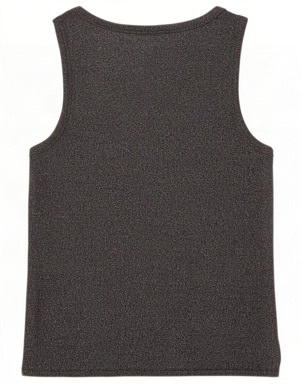 Marks & Spencer Camiseta sin mangas para mujer UK 20 2XL Algodón moteado negro
