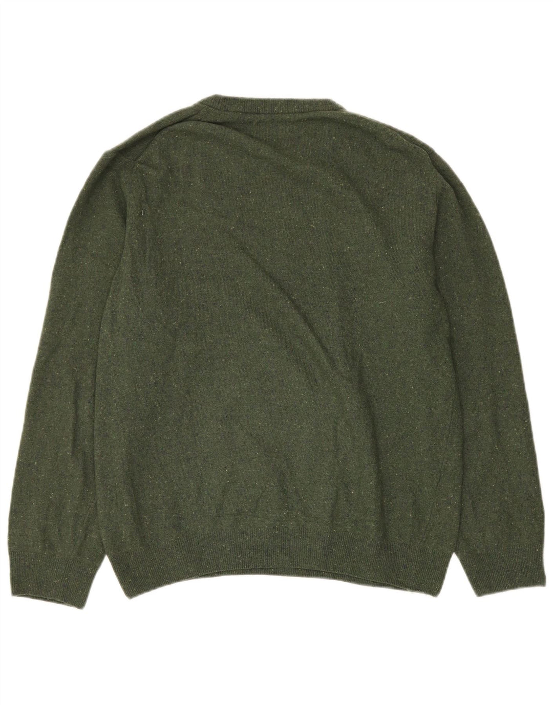 GANT Suéter tipo jersey con cuello redondo para mujer UK 46 Large Lana moteada verde