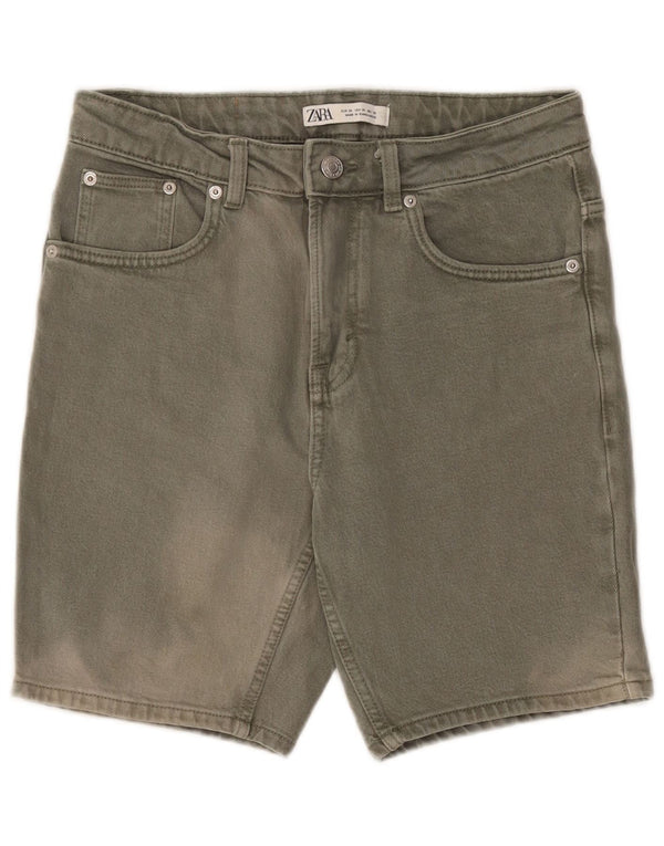 Zara Pantalones cortos de mezclilla para hombre EU 38 Small W30 Algodón caqui