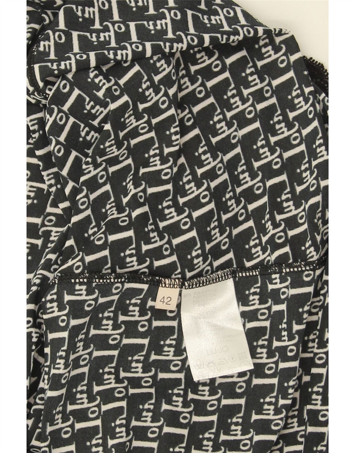 Liu Jo Vestido Acampanado IT 42 Medio Negro Geométrico Poliéster