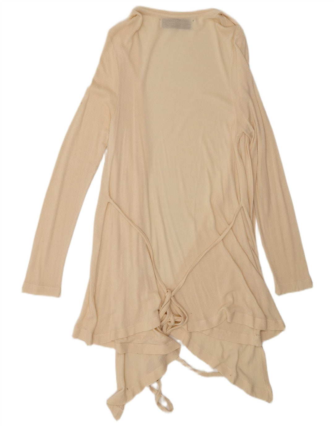 Zara Mujer Suéter Cárdigan Largo UK 42 Medio Beige