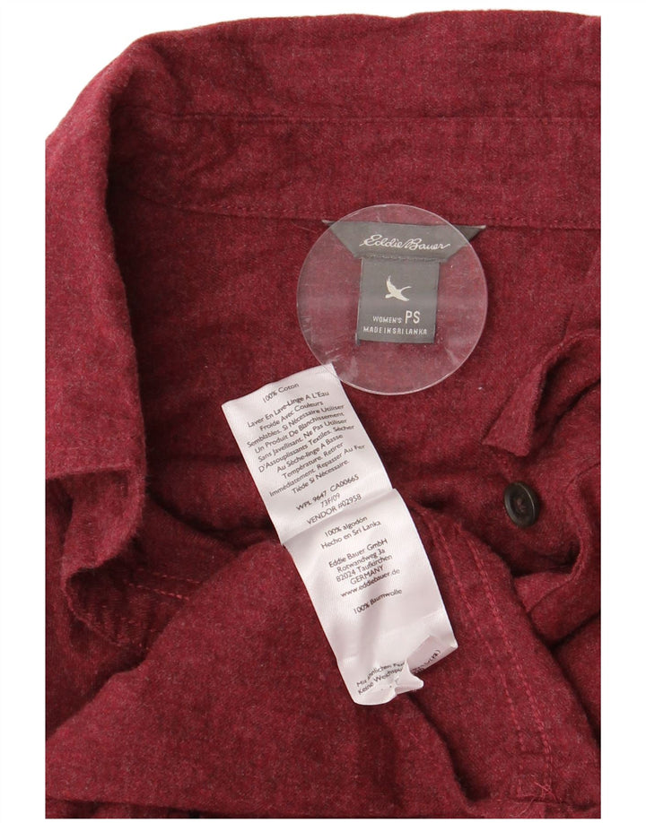 EDDIE BAUER Camisa extragrande para mujer UK 10 Small Granate Algodón