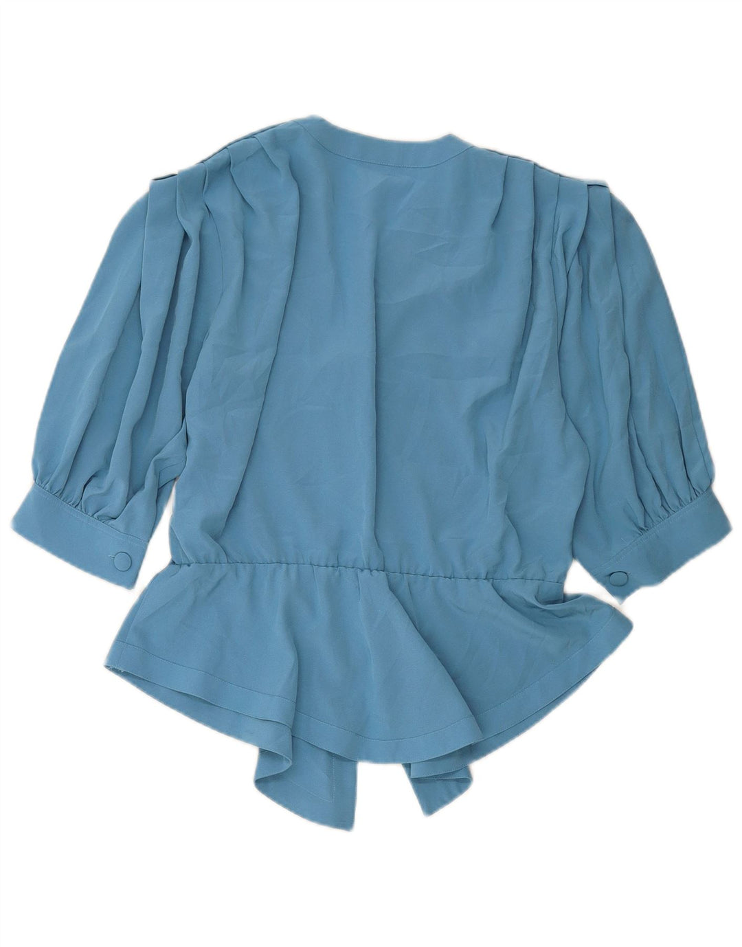 MARIO PUCCI CECCONI Blusa camisera de manga corta para mujer IT 42 Azul medio