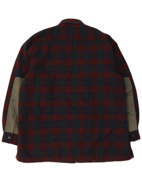 Le Frog Camisa de franela de leñador para hombre, talla 41/42, grande, cuadros burdeos