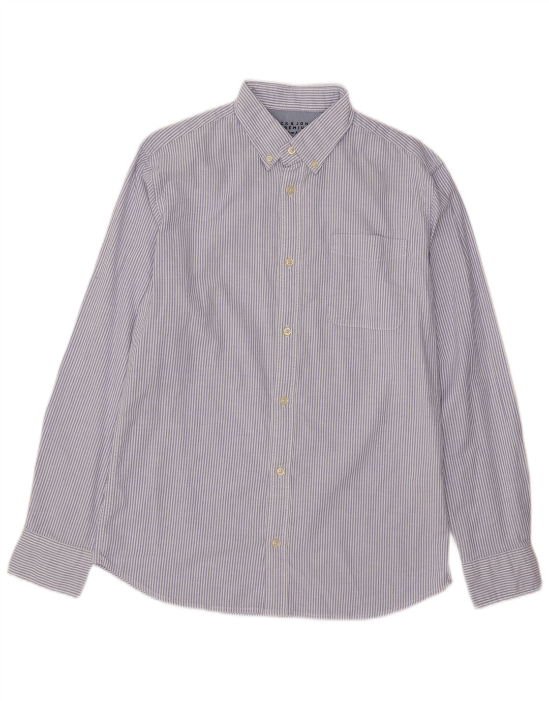 Camisa Jack & Jones Hombre Oxford Algodón Rayas Azul Medio