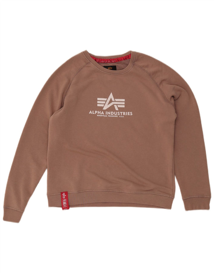 ALPHA INDUSTRIES Sudadera gráfica para mujer Jersey UK 40 Marrón medio