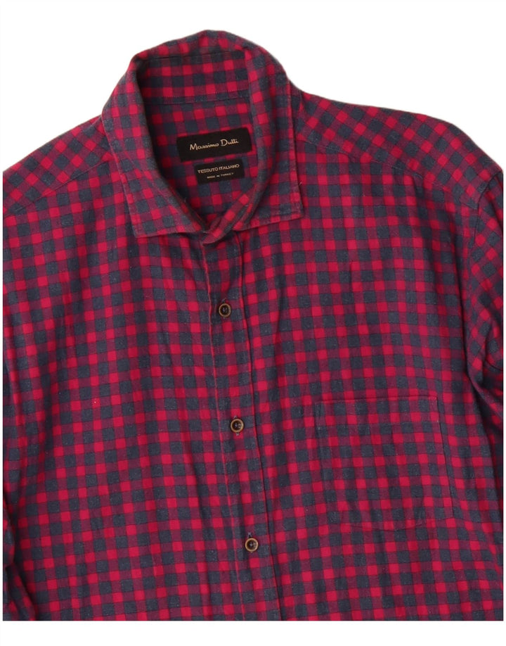 MASSIMO DUTTI Camisa De Franela Hombre Large Algodón Vichy Rojo