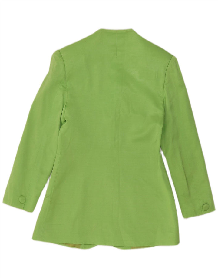 Vintage mujer 3 botones Blazer chaqueta Reino Unido 8 pequeño verde