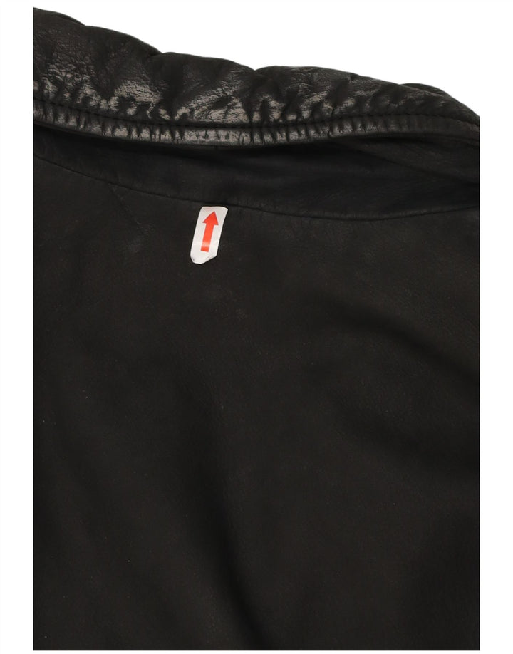 Chaqueta de cuero vintage para hombre Reino Unido 42 XL cuero negro