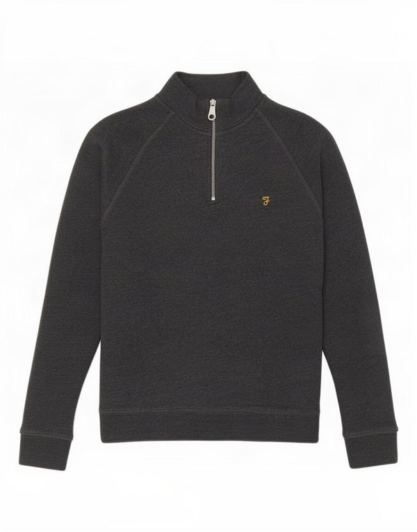 Farah - Sudadera con cuello y cremallera para mujer, talla 40, algodón gris medio