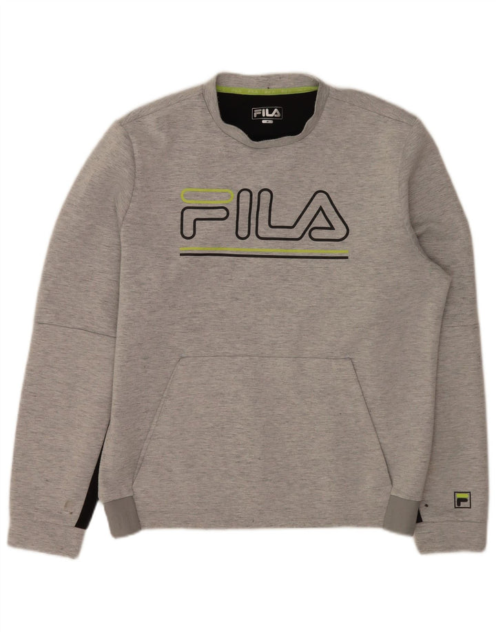 Fila Hombre Graphic Sudadera Jumper Gris Medio Colorblock Poliéster