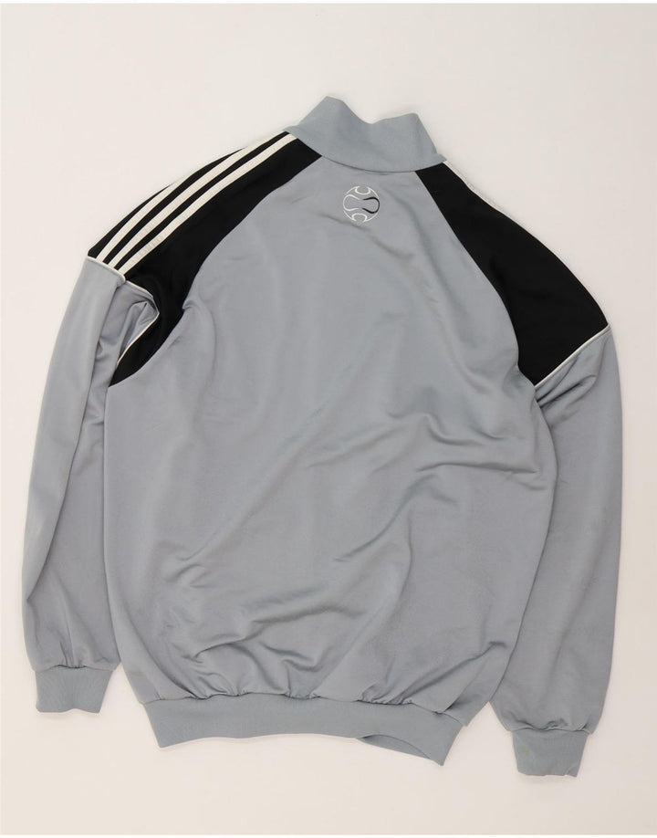 Adidas Hombre Chándal Top Jacket IT 44/46 Grande Gris Colorblock Poliéster