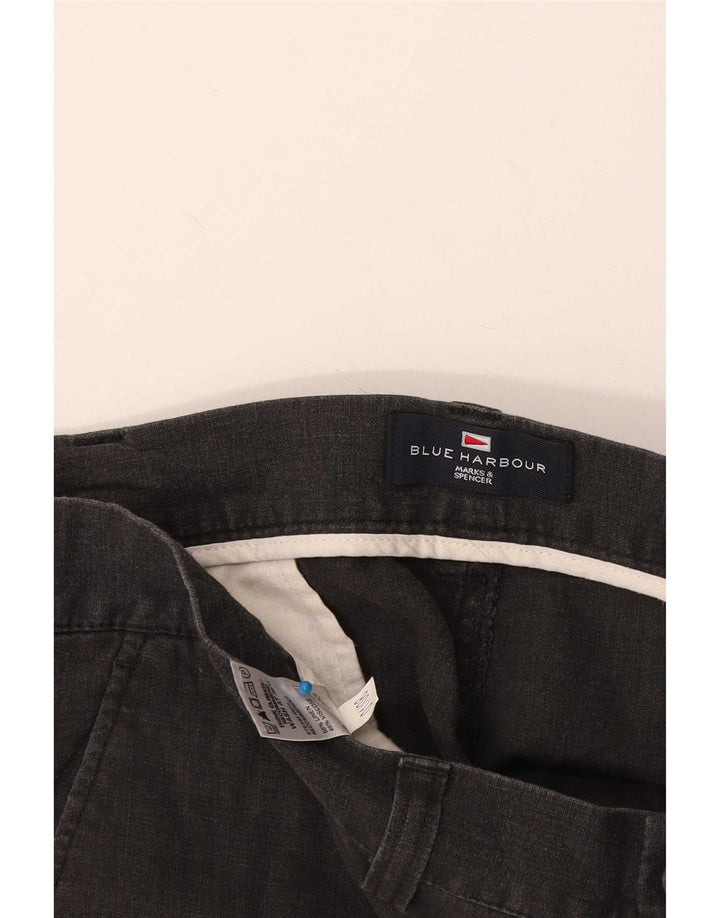 Marks & Spencer Pantalones cortos chinos Blue Harbor para hombre W36 Large Navy Linen