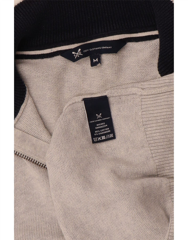CREW CLOTHING Suéter tipo jersey con cuello y cremallera para hombre Algodón gris medio