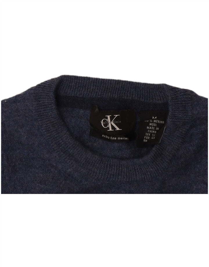 Calvin Klein suéter de cuello redondo para mujer UK 12 mediano azul marino