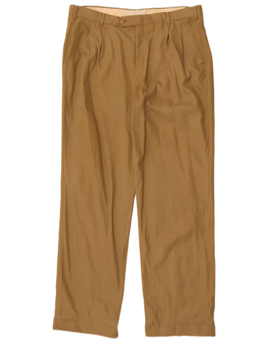 Burberrys Pantalón de traje con pinzas para hombre IT 52 Large W36 L32 Beige