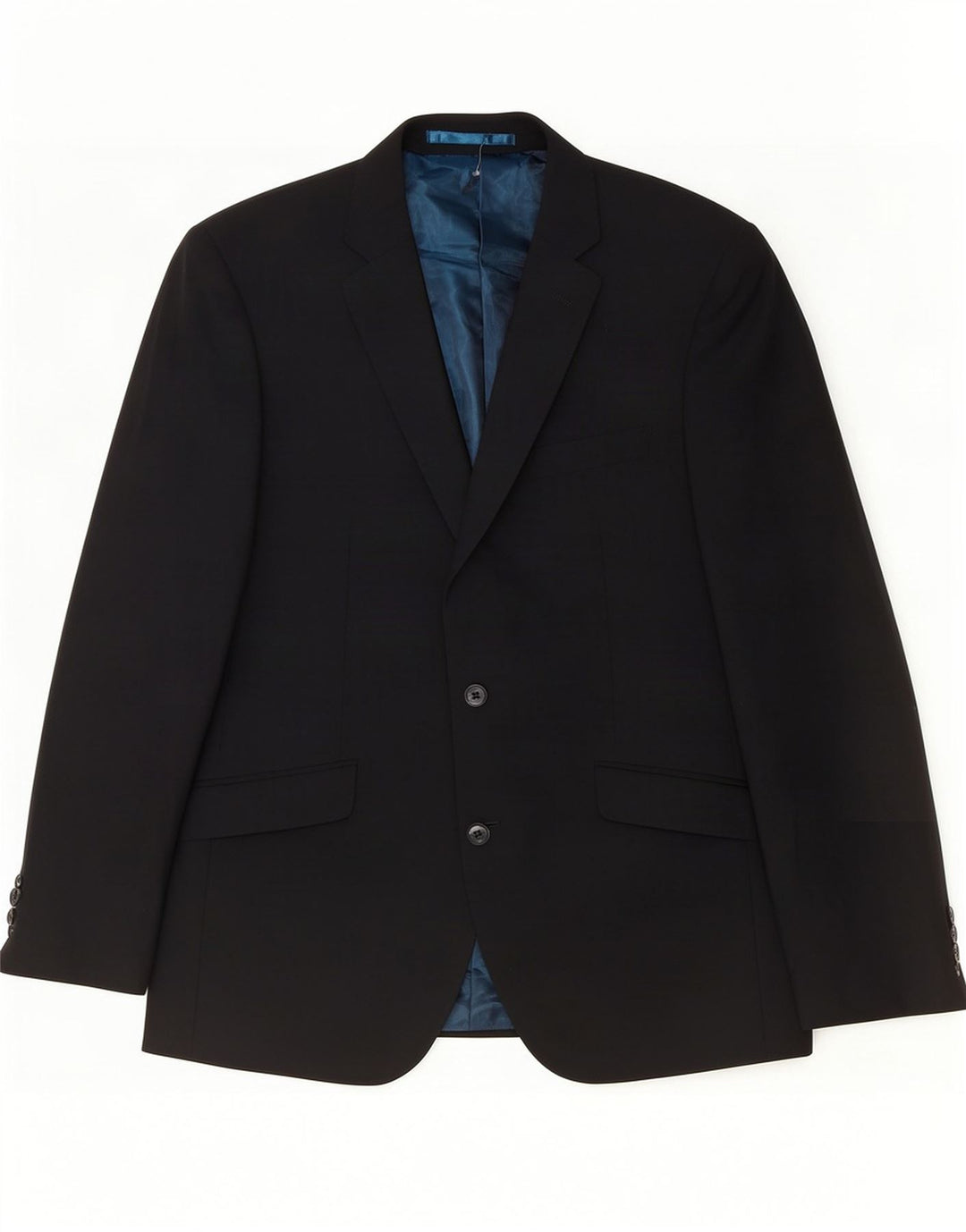 Marks & Spencer Chaqueta tipo blazer con 2 botones para hombre, talla 42, talla grande, lana negra
