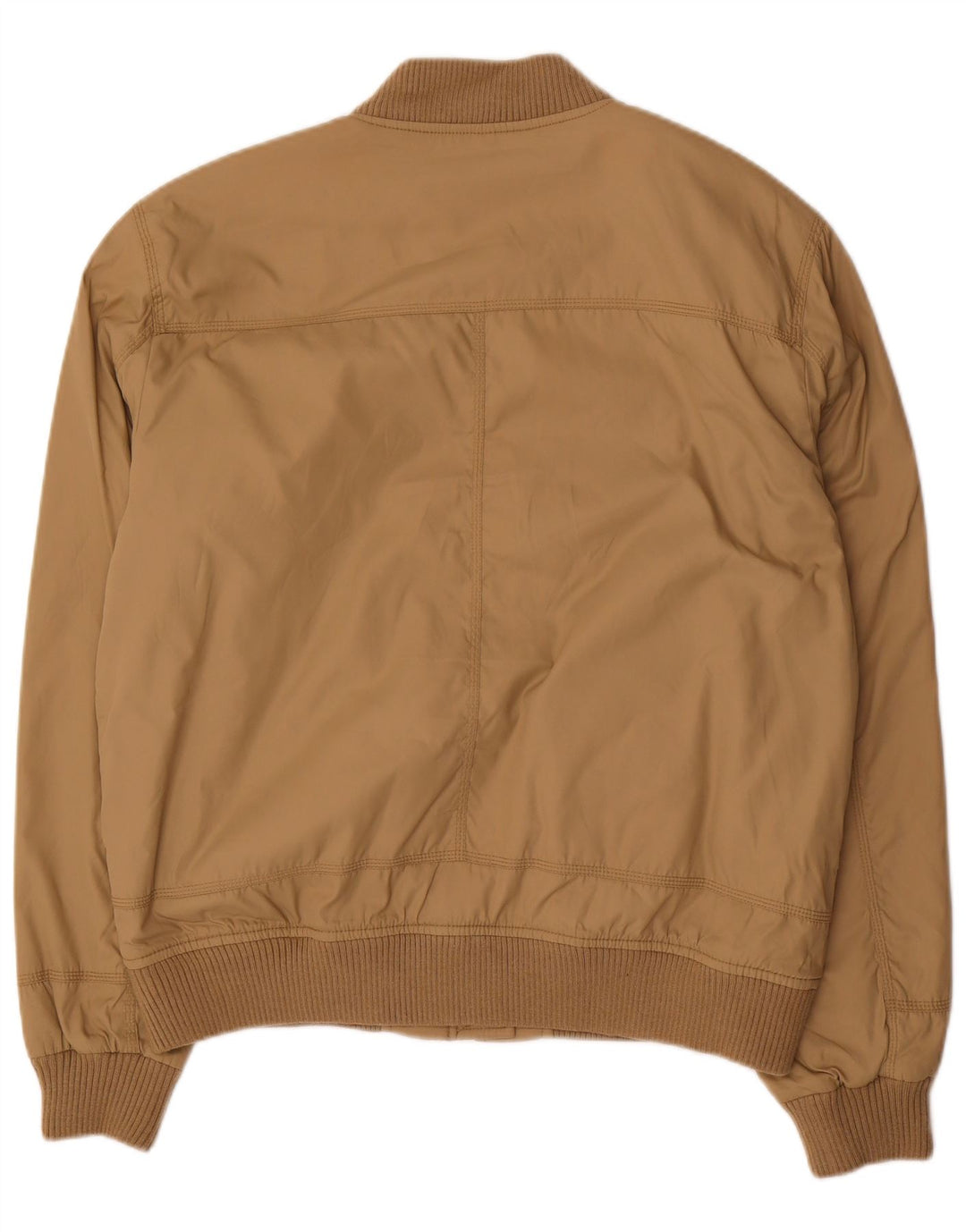 Zara Hombre Cazadora Bomber Militar UK 42 XL Nylon Beige