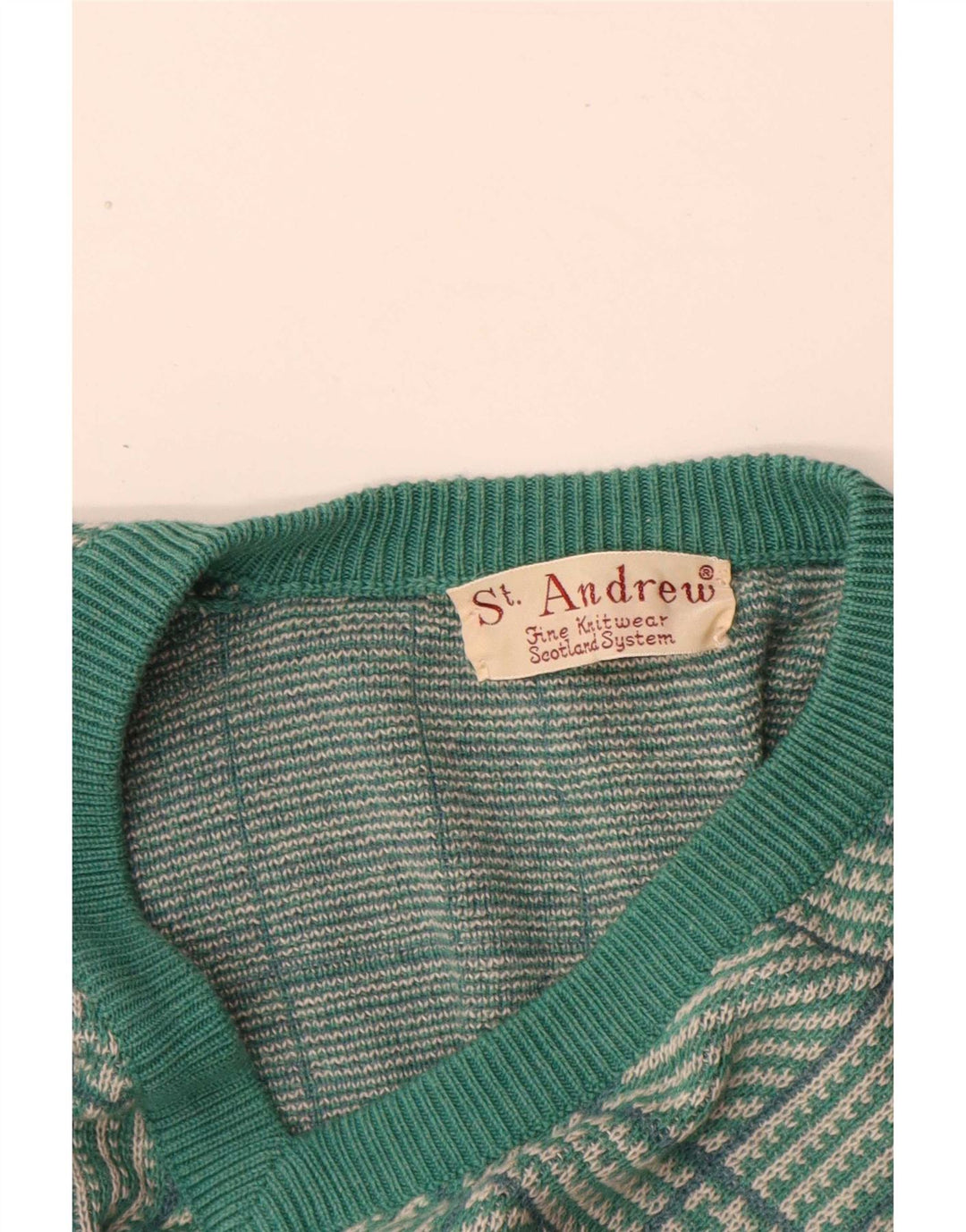 St. Andrews Jersey con cuello en V para hombre, talla grande, pata de gallo verde