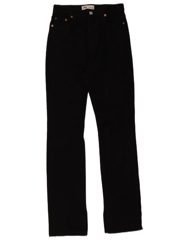 Zara Vaqueros De Cintura Alta Para Mujer EU 36 XS W26 L34 Algodón Negro